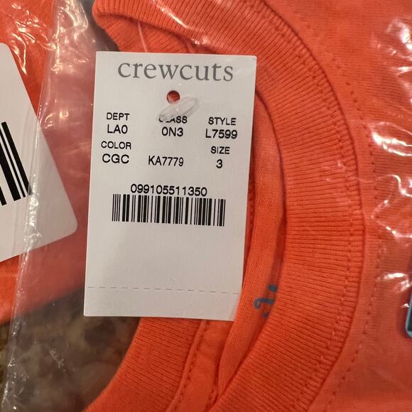 NWT J. Crew Boys' Orange/Coral W/"Chill Out" Graphic T-Shirt - Picture 6 of 9